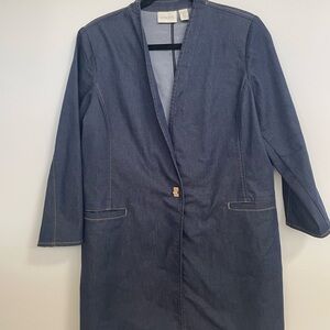 Chico's Dark Blue Denim Long jacket/ blazer chicos 2